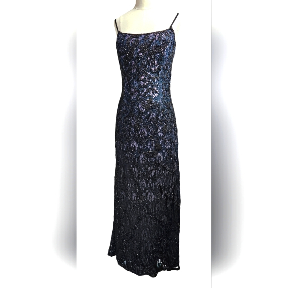 Vintage Backless Hourglass Beaded Dress Size 7/8